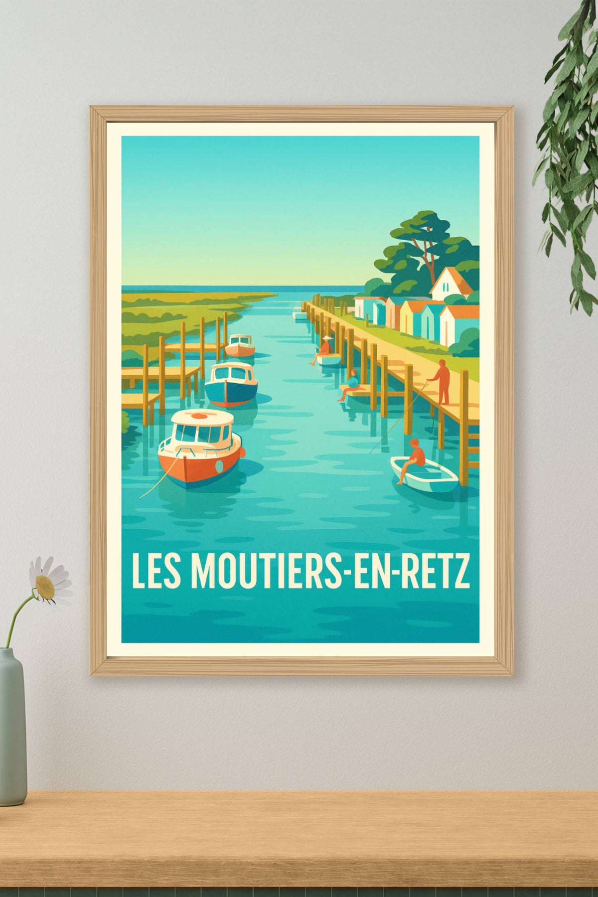Affiche Les Moutiers-en-Retz — Tranquillité et charme côtier · poster d'art de Les Moutiers-en-Retz