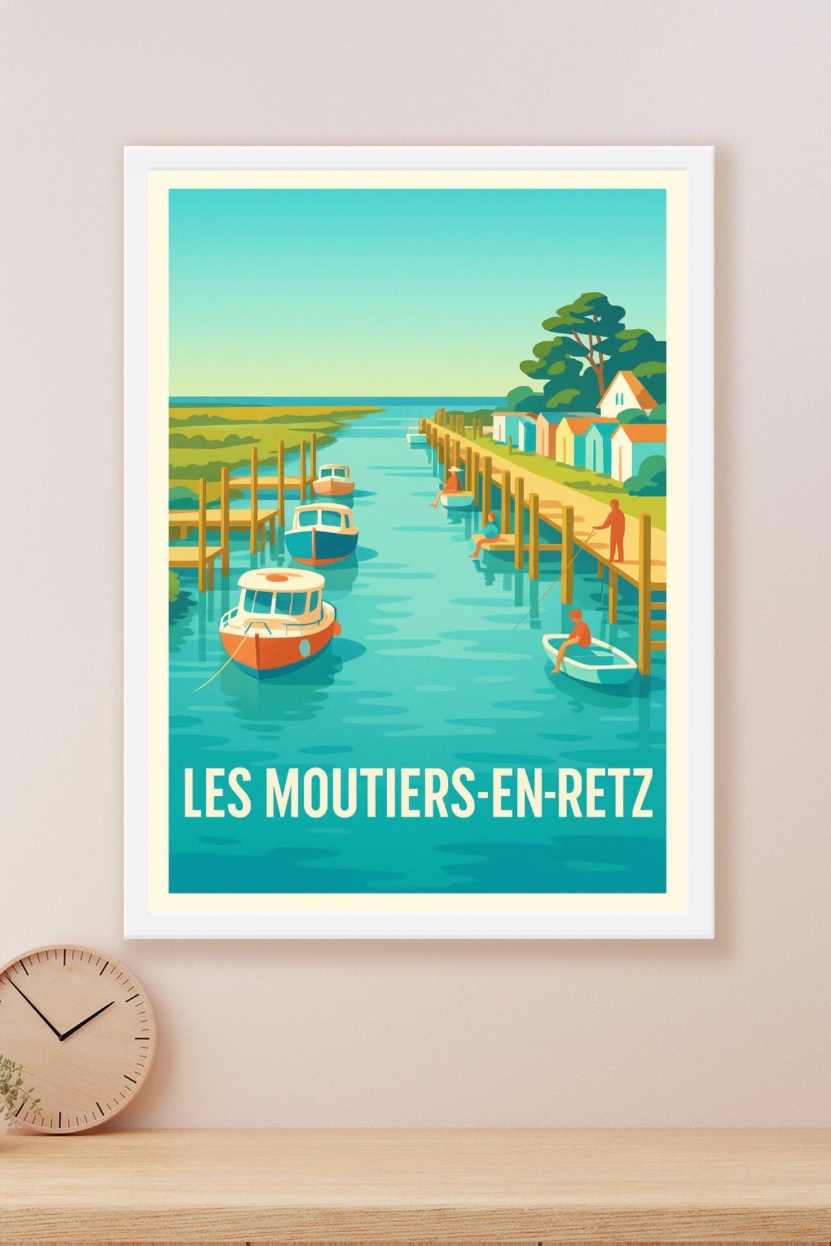 Affiche Les Moutiers-en-Retz — Tranquillité et charme côtier · poster d'art de Les Moutiers-en-Retz
