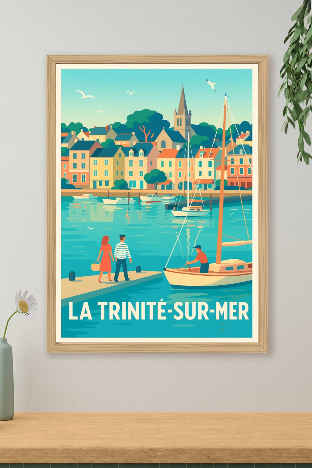 Affiche La Trinité-sur-Mer — Charme côtier et douceur de vivre · poster d'art de La Trinité-sur-Mer
