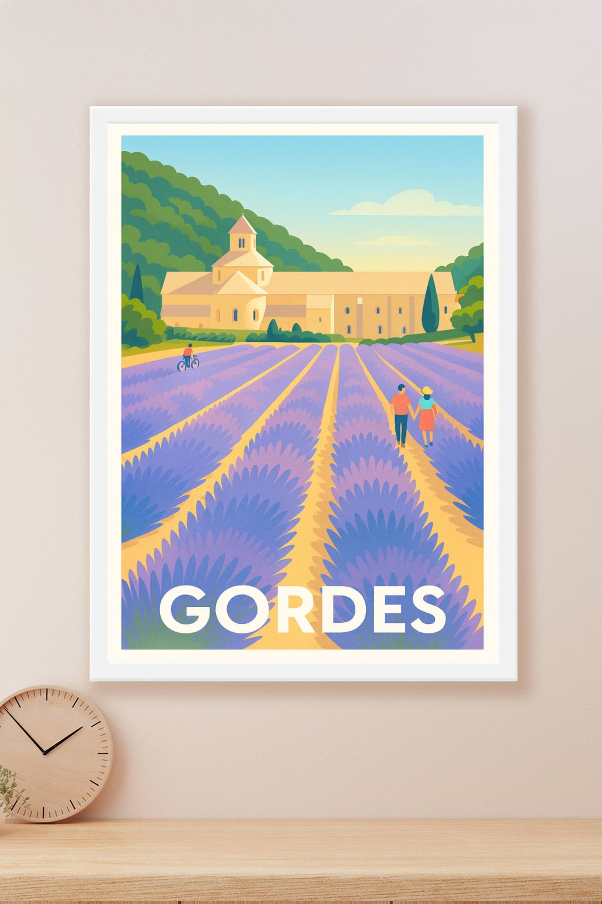 Affiche Gordes — Harmonie provençale au cœur des lavandes · poster d'art de Gordes