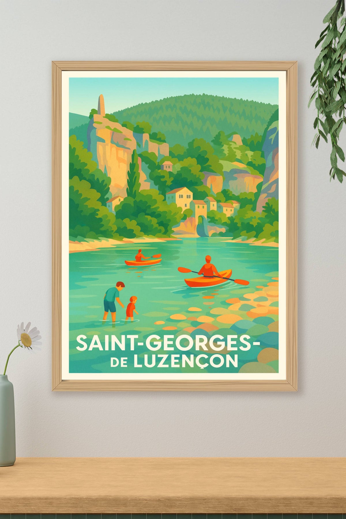 Affiche Saint-Georges-de-Luzençon — Escapade nature au fil de l'eau · poster d'art de Saint-Georges-de-Luzençon
