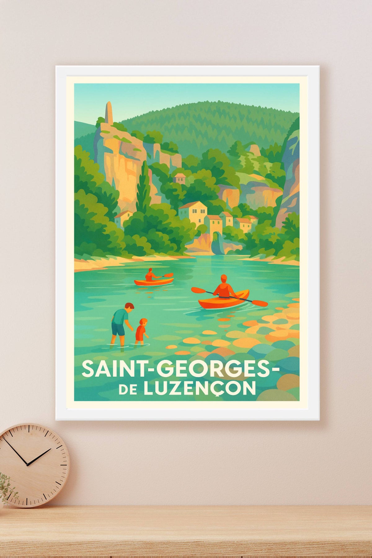 Affiche Saint-Georges-de-Luzençon — Escapade nature au fil de l'eau · poster d'art de Saint-Georges-de-Luzençon