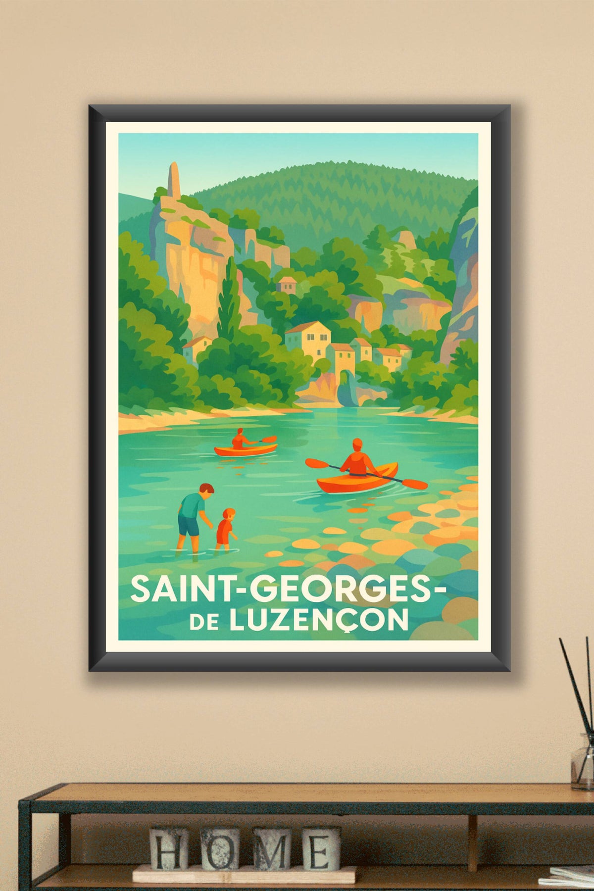 Affiche Saint-Georges-de-Luzençon — Escapade nature au fil de l'eau · poster d'art de Saint-Georges-de-Luzençon