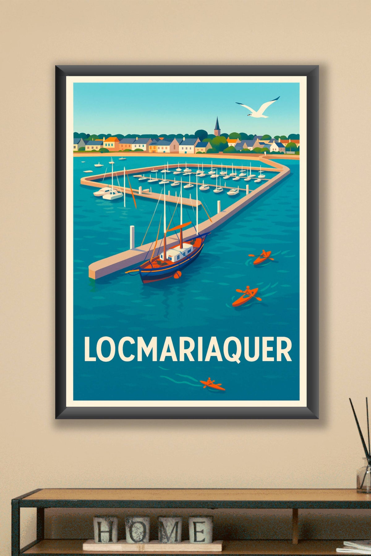 Affiche Locmariaquer — Évasion marine et charme breton · poster d'art de Locmariaquer