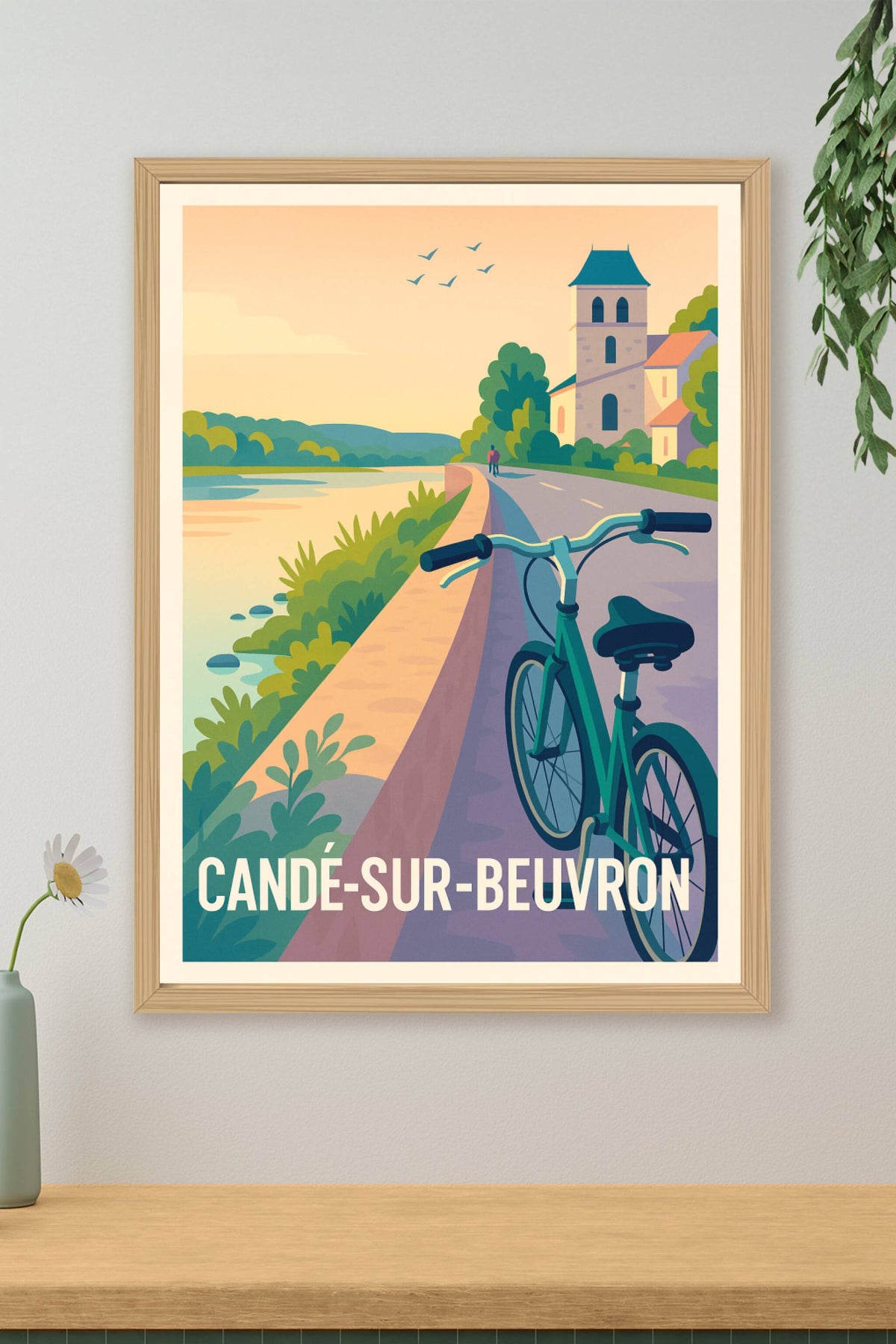Affiche Candé-sur-Beuvron — Évasion au fil de l'eau · poster d'art de Candé-sur-Beuvron