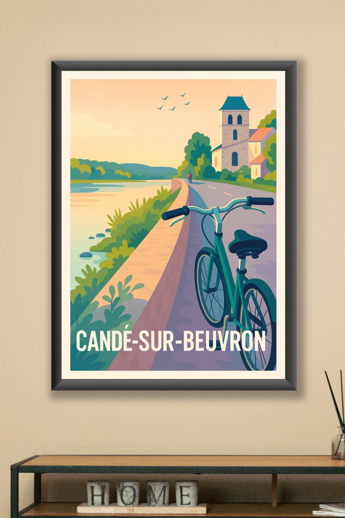 Affiche Candé-sur-Beuvron — Évasion au fil de l'eau · poster d'art de Candé-sur-Beuvron
