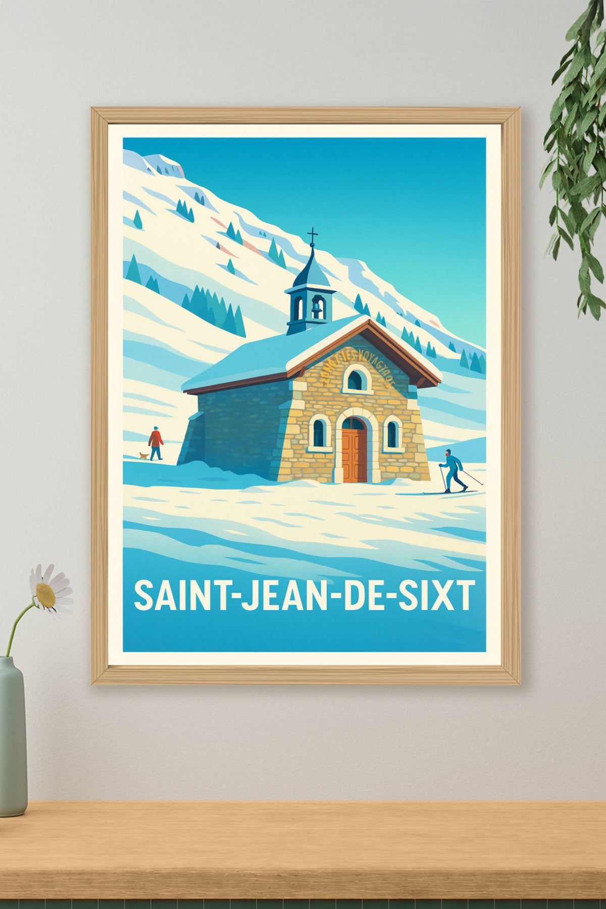 Affiche Saint-Jean-de-Sixt — Charme alpin et nature enneigée · poster d'art de Saint-Jean-de-Sixt