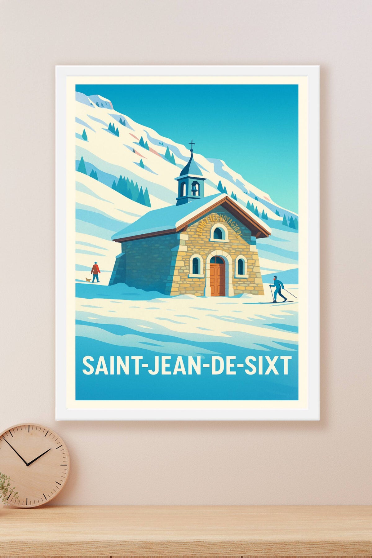 Affiche Saint-Jean-de-Sixt — Charme alpin et nature enneigée · poster d'art de Saint-Jean-de-Sixt