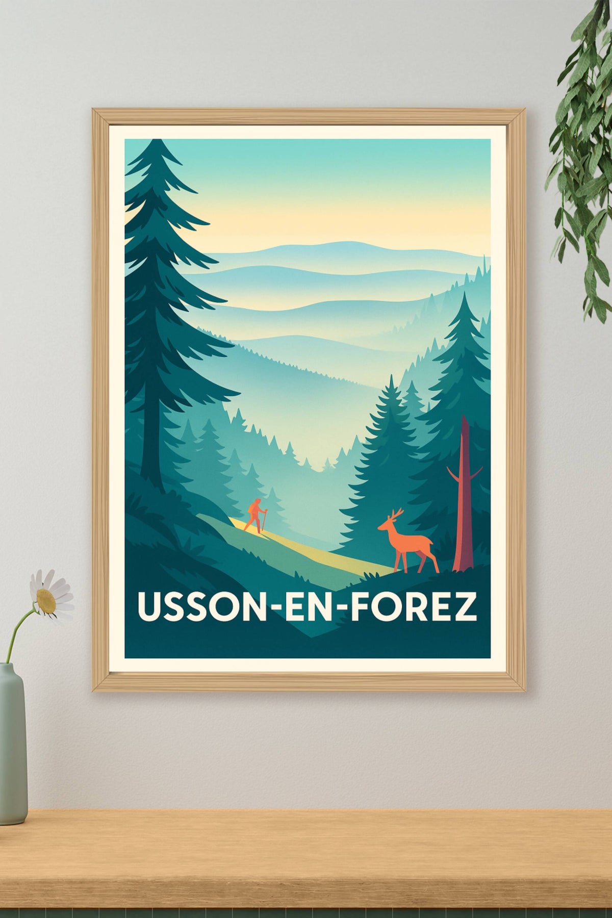 Affiche Usson-en-Forez — L'évasion nature au cœur des montagnes · poster d'art de Usson-en-Forez