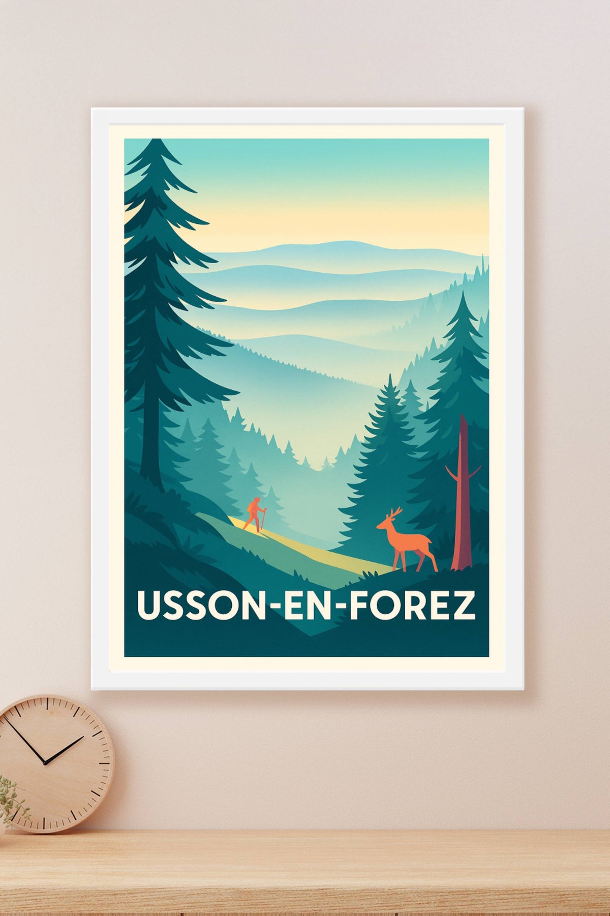 Affiche Usson-en-Forez — L'évasion nature au cœur des montagnes · poster d'art de Usson-en-Forez