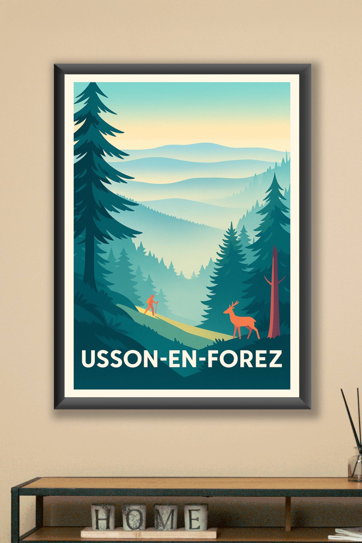 Affiche Usson-en-Forez — L'évasion nature au cœur des montagnes · poster d'art de Usson-en-Forez