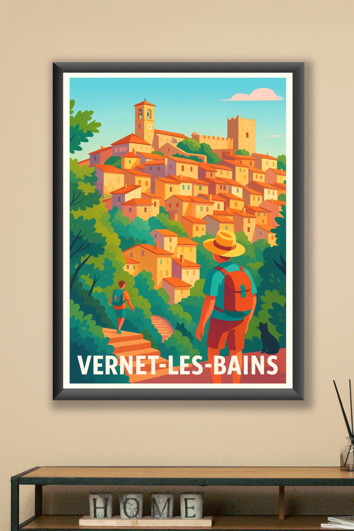 Affiche Vernet-les-Bains — L'escapade authentique en plein cœur des Pyrénées · poster d'art de Vernet-les-Bains
