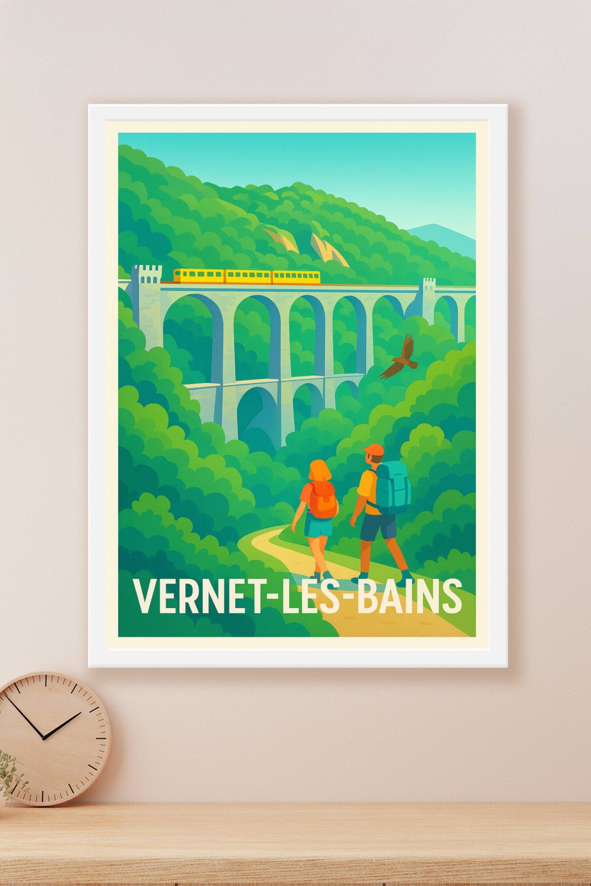 Affiche Vernet-les-Bains — Évasion nature et patrimoine ferroviaire · poster d'art de Vernet-les-Bains