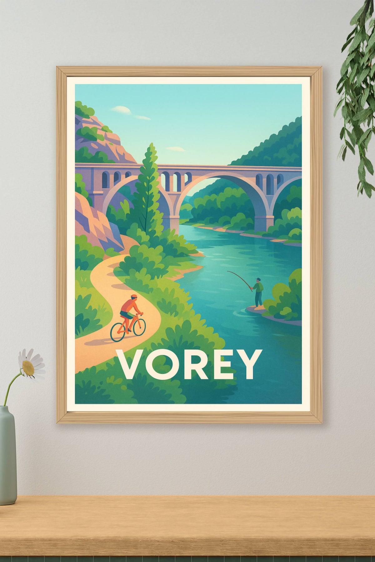 Affiche Vorey — L'évasion nature au fil de l'eau · poster d'art de Vorey