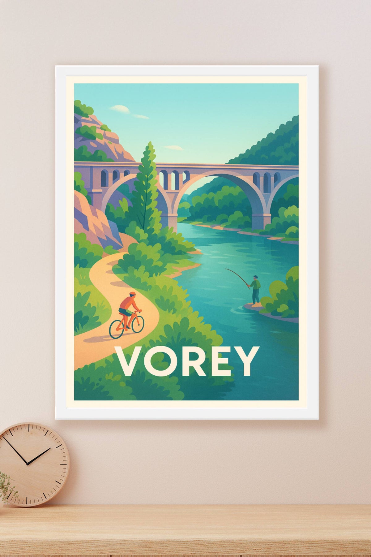 Affiche Vorey — L'évasion nature au fil de l'eau · poster d'art de Vorey