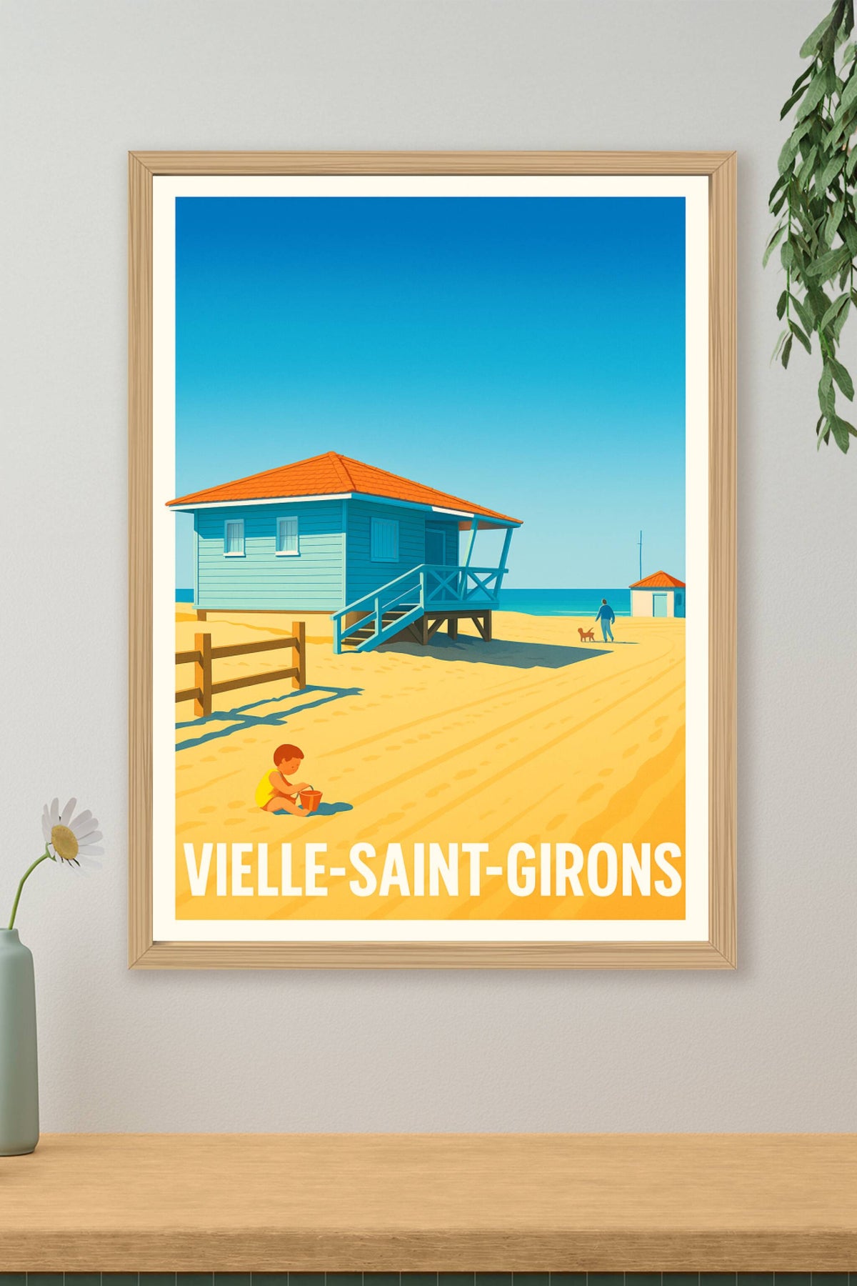Affiche Vielle-Saint-Girons — Sérénité et douceur de la plage · poster d'art de Vielle-Saint-Girons