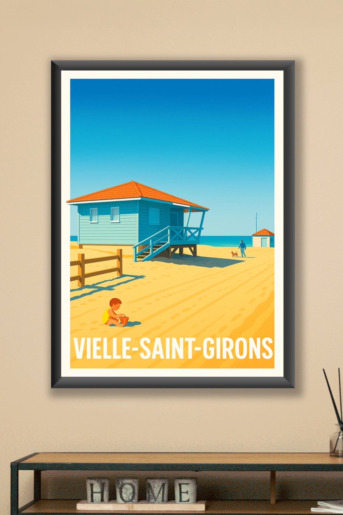 Affiche Vielle-Saint-Girons — Sérénité et douceur de la plage · poster d'art de Vielle-Saint-Girons