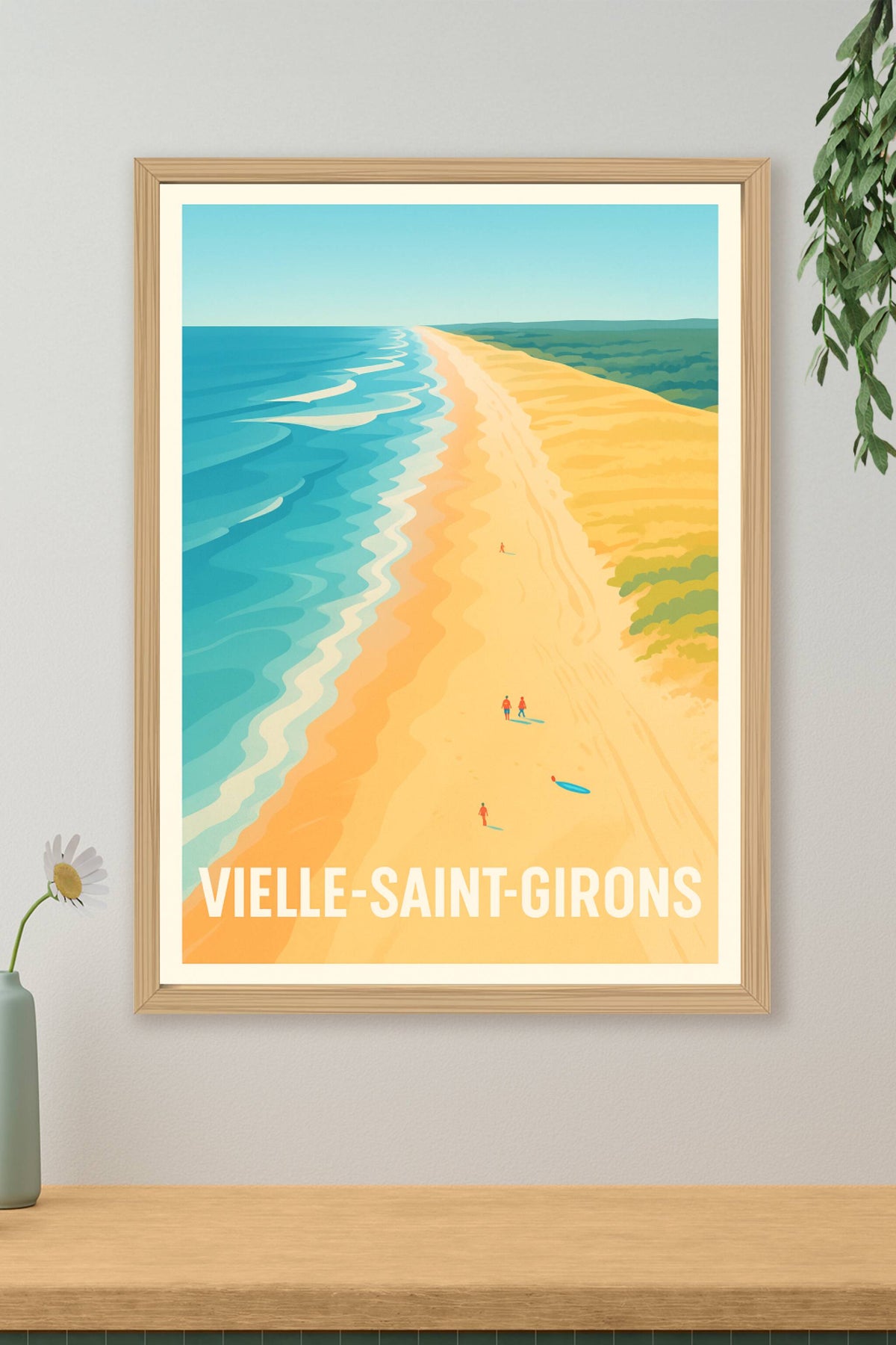 Affiche Vielle-Saint-Girons — Plages dorées et espaces infinis · poster d'art de Vielle-Saint-Girons