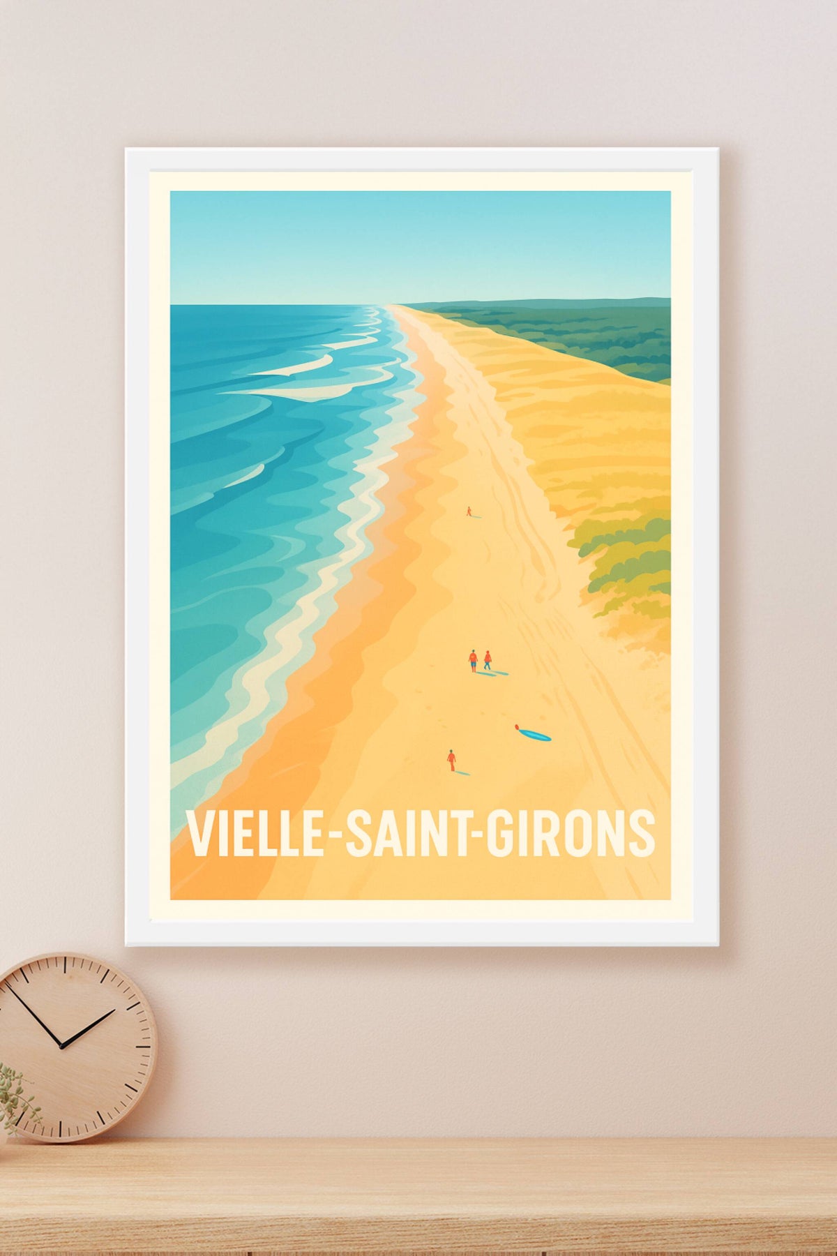 Affiche Vielle-Saint-Girons — Plages dorées et espaces infinis · poster d'art de Vielle-Saint-Girons