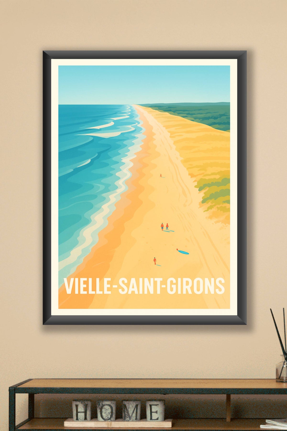 Affiche Vielle-Saint-Girons — Plages dorées et espaces infinis · poster d'art de Vielle-Saint-Girons