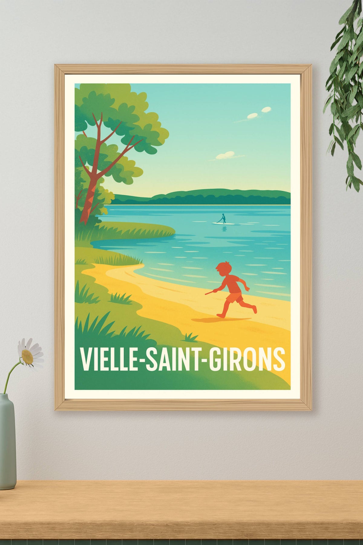 Affiche Vielle-Saint-Girons — Évasion et nature au bord du lac · poster d'art de Vielle-Saint-Girons