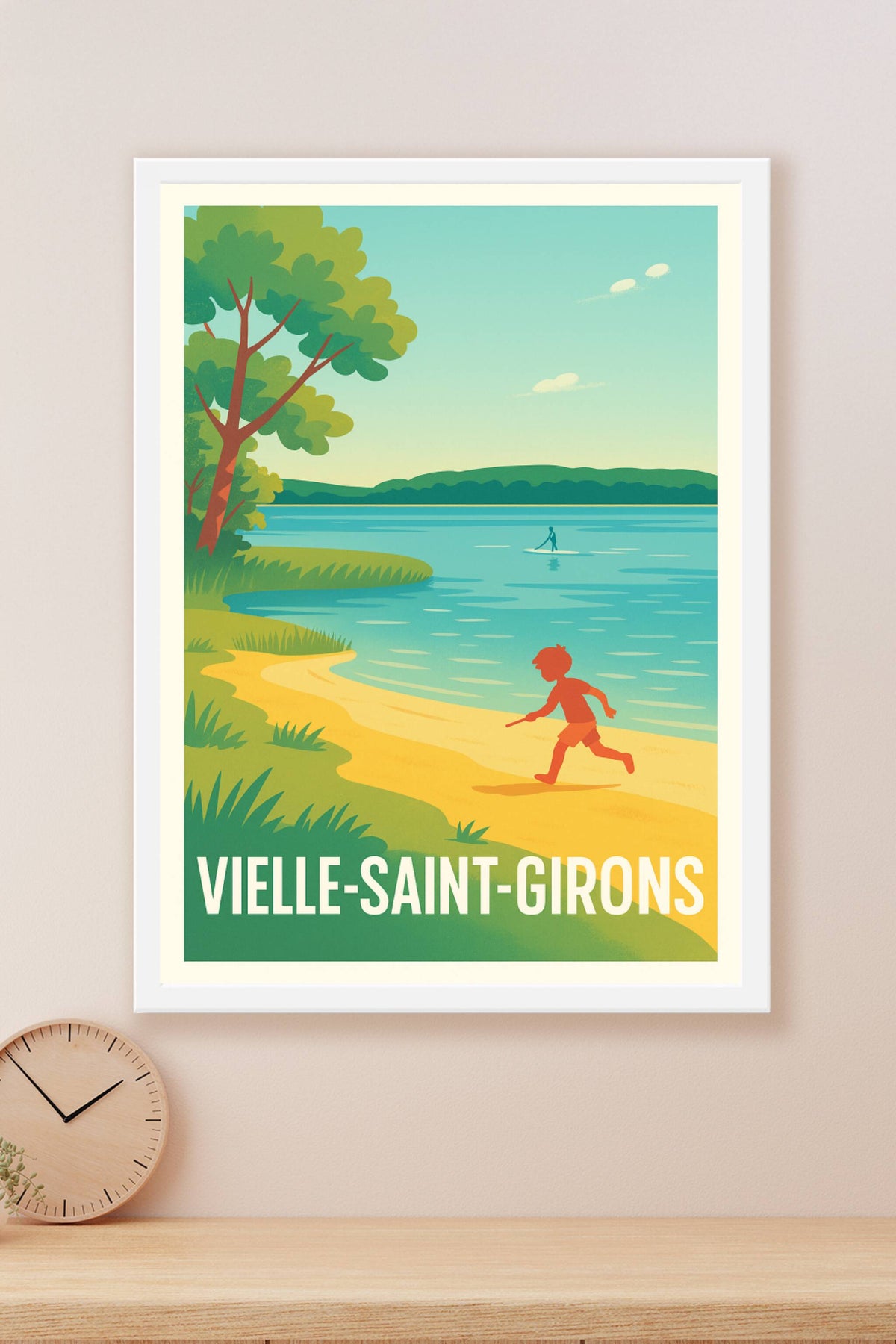 Affiche Vielle-Saint-Girons — Évasion et nature au bord du lac · poster d'art de Vielle-Saint-Girons