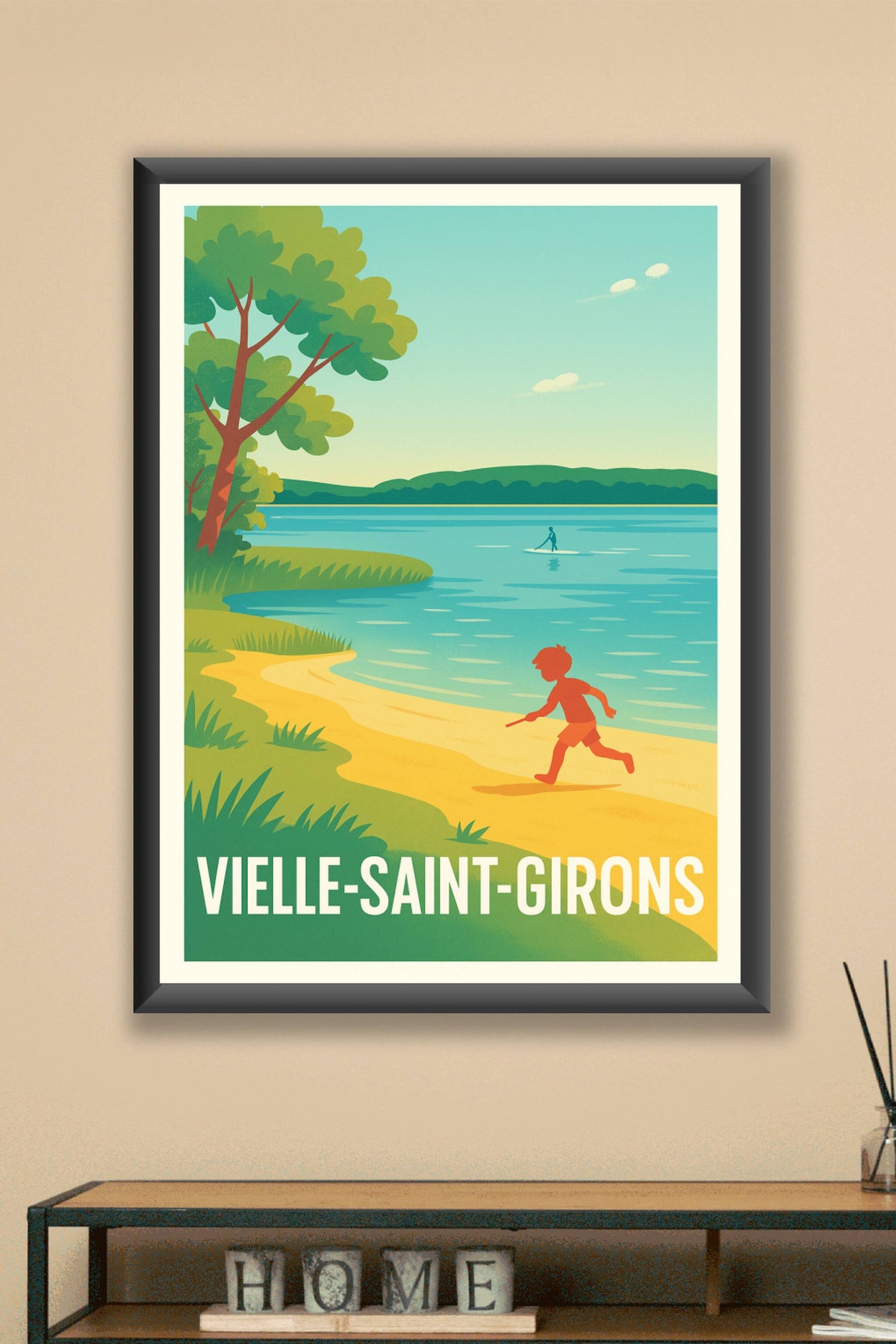 Affiche Vielle-Saint-Girons — Évasion et nature au bord du lac · poster d'art de Vielle-Saint-Girons