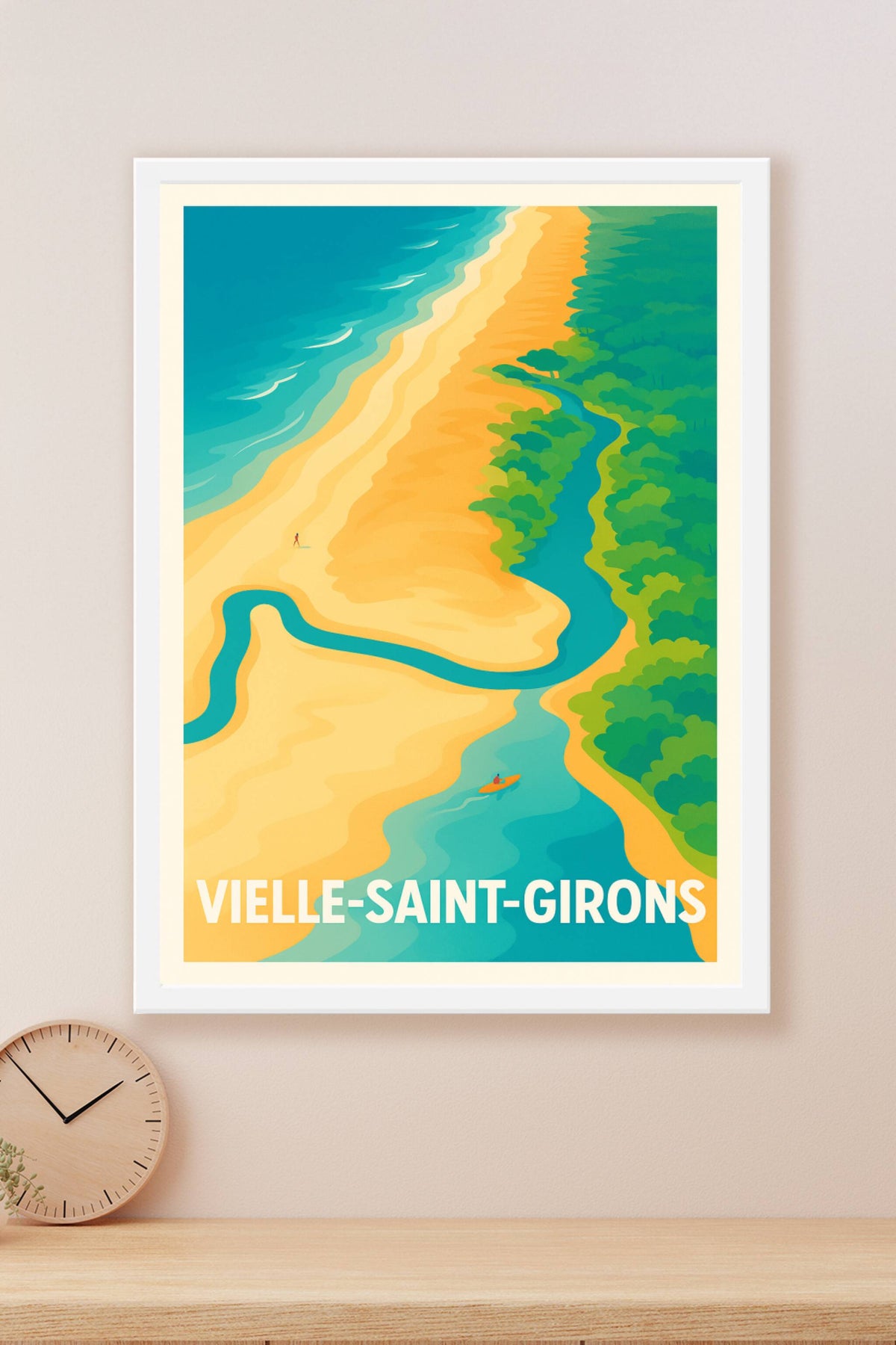 Affiche Vielle-Saint-Girons — Évasion entre forêt et océan · poster d'art de Vielle-Saint-Girons