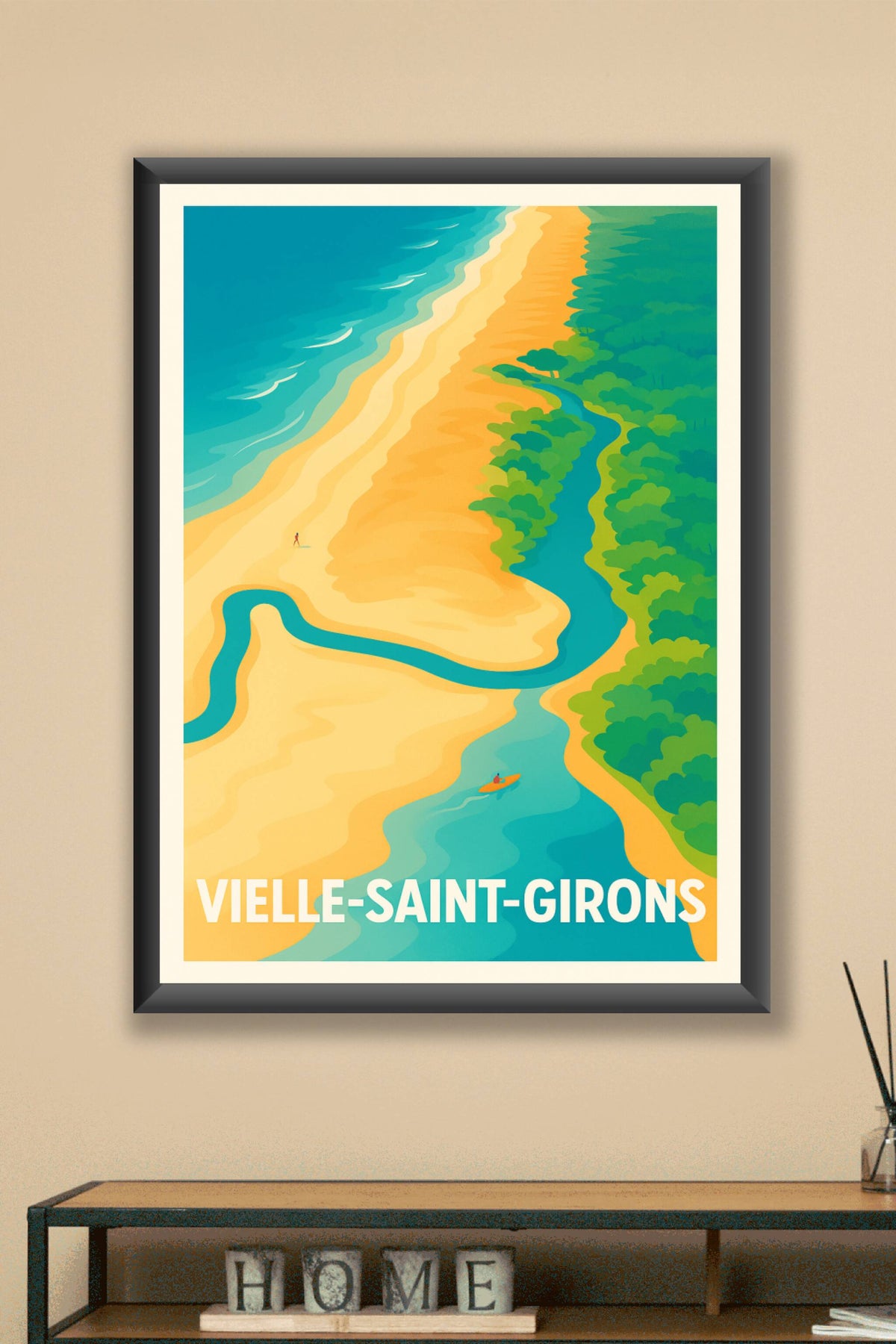 Affiche Vielle-Saint-Girons — Évasion entre forêt et océan · poster d'art de Vielle-Saint-Girons