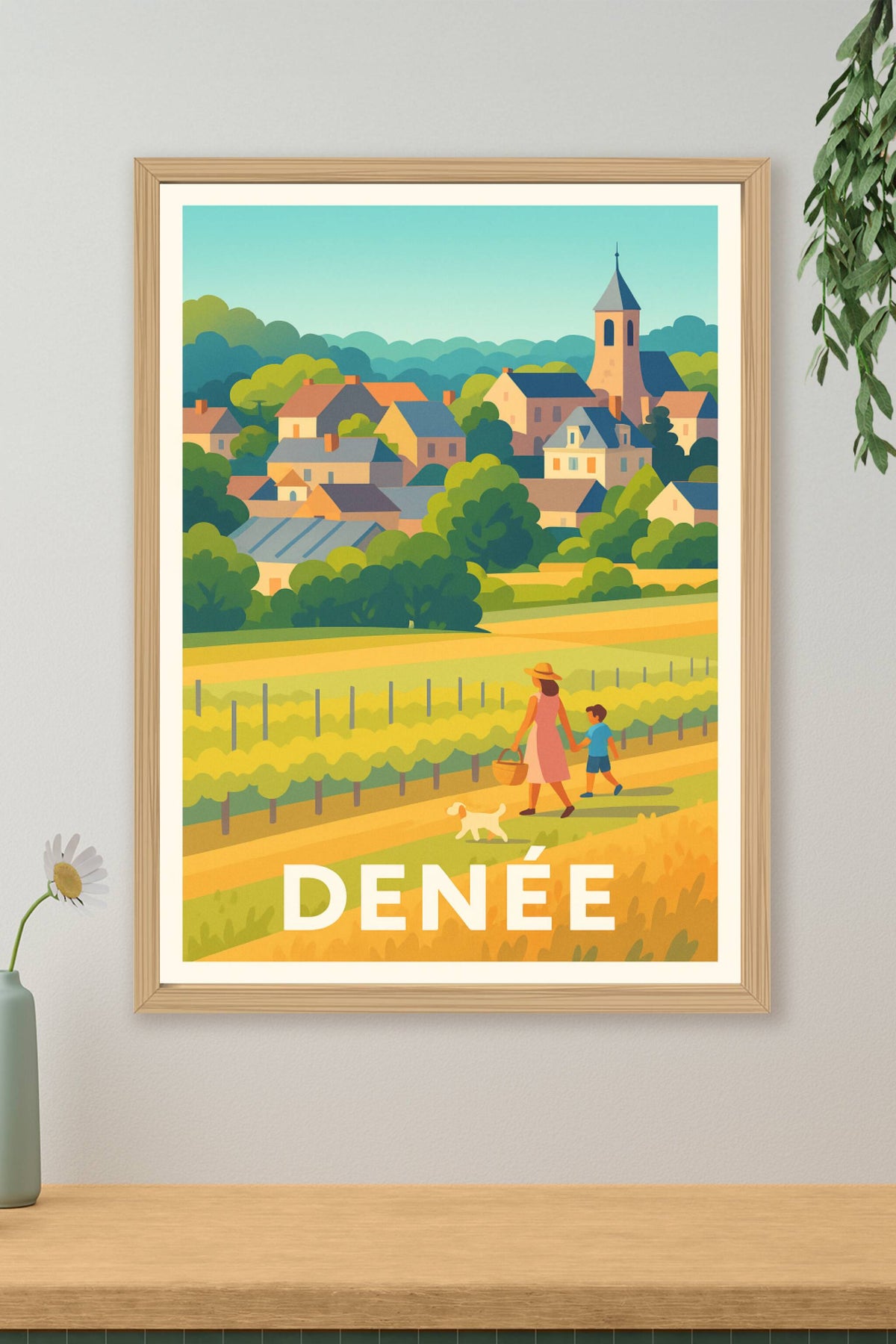 Affiche Denée — Charme bucolique au cœur de la campagne · poster d'art de Denée