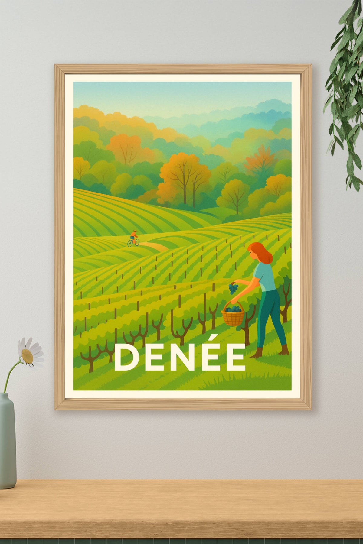 Affiche Denée — Charme bucolique et douceur de la vigne · poster d'art de Denée