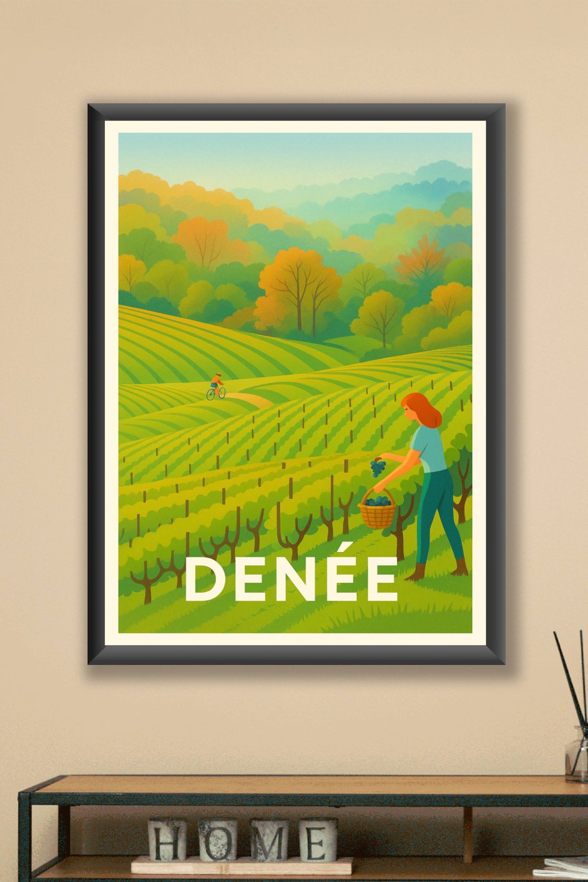 Affiche Denée — Charme bucolique et douceur de la vigne · poster d'art de Denée