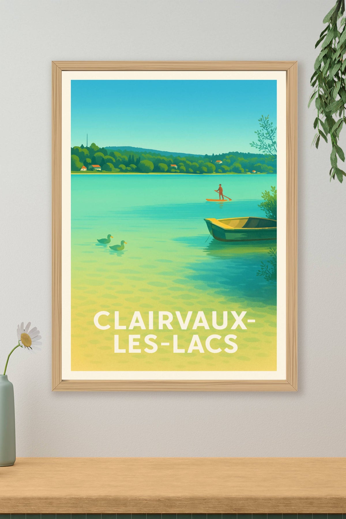 Affiche Clairvaux-les-Lacs — Sérénité et nature au fil de l'eau · poster d'art de Clairvaux-les-Lacs