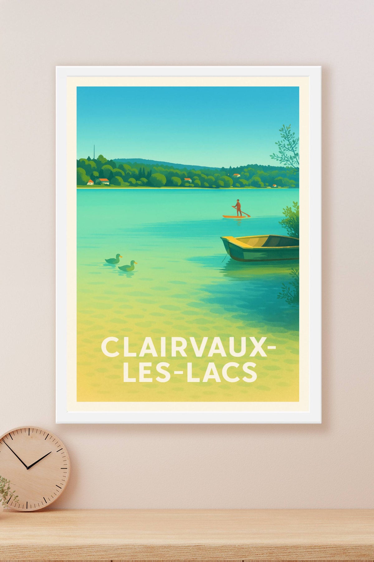 Affiche Clairvaux-les-Lacs — Sérénité et nature au fil de l'eau · poster d'art de Clairvaux-les-Lacs