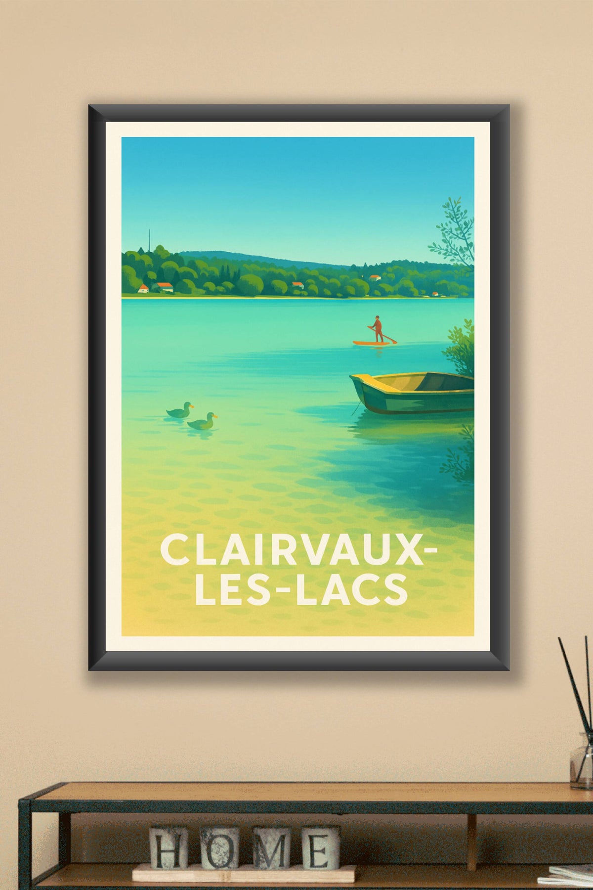 Affiche Clairvaux-les-Lacs — Sérénité et nature au fil de l'eau · poster d'art de Clairvaux-les-Lacs