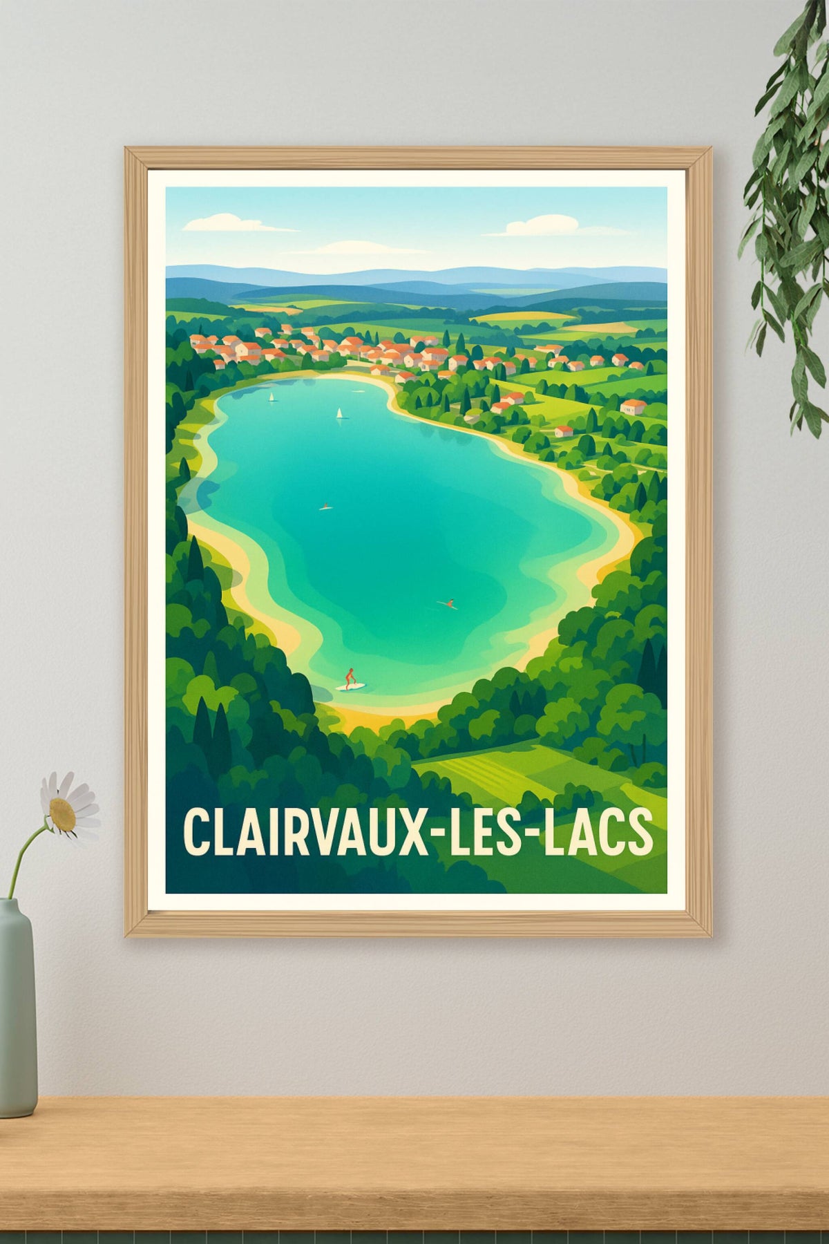 Affiche Clairvaux-les-Lacs — Évasion au cœur du Jura · poster d'art de Clairvaux-les-Lacs