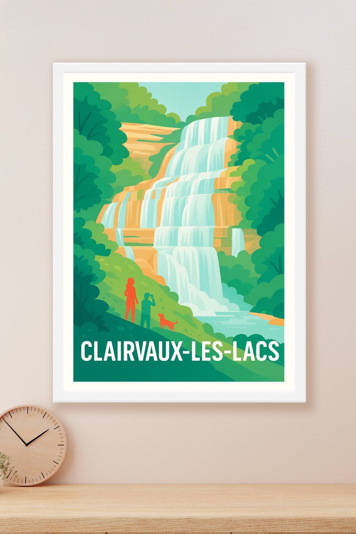 Affiche Clairvaux-les-Lacs — Splendeur naturelle en cascade · poster d'art de Clairvaux-les-Lacs