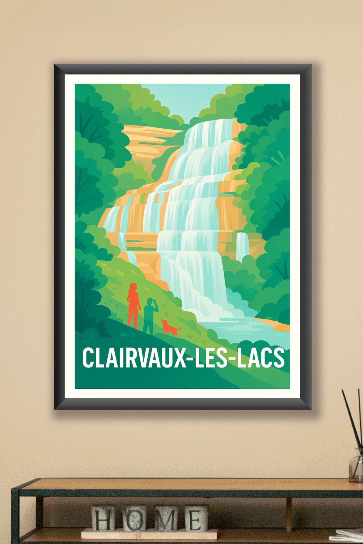 Affiche Clairvaux-les-Lacs — Splendeur naturelle en cascade · poster d'art de Clairvaux-les-Lacs