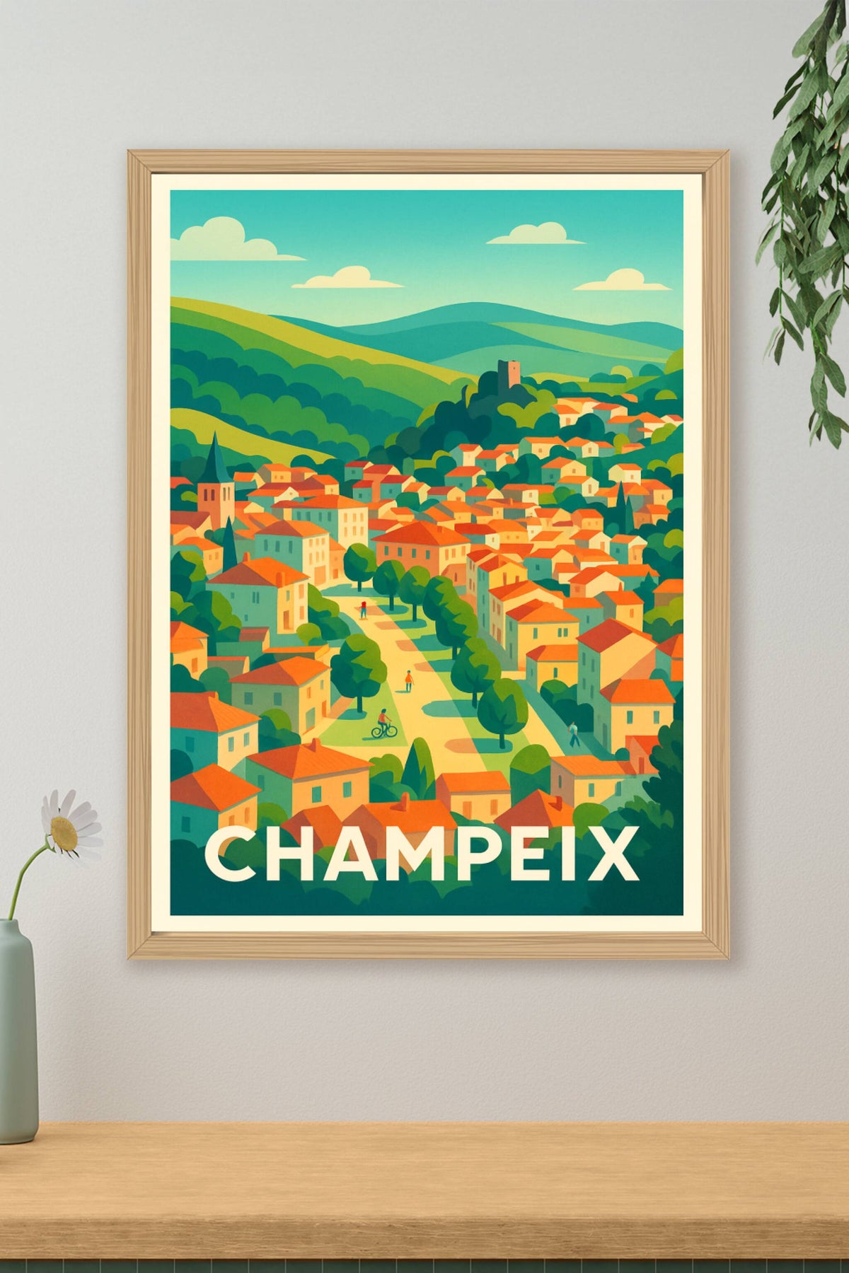 Affiche Champeix — Charmante escale au cœur de l'Auvergne · poster d'art de Champeix