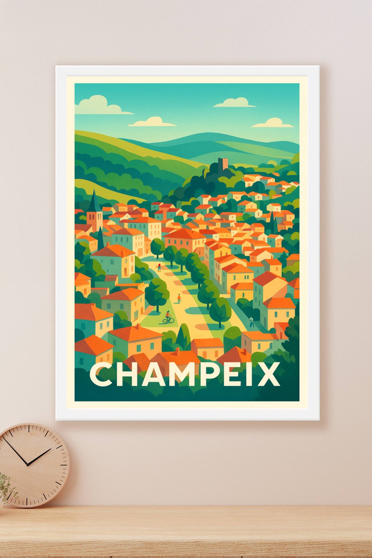Affiche Champeix — Charmante escale au cœur de l'Auvergne · poster d'art de Champeix