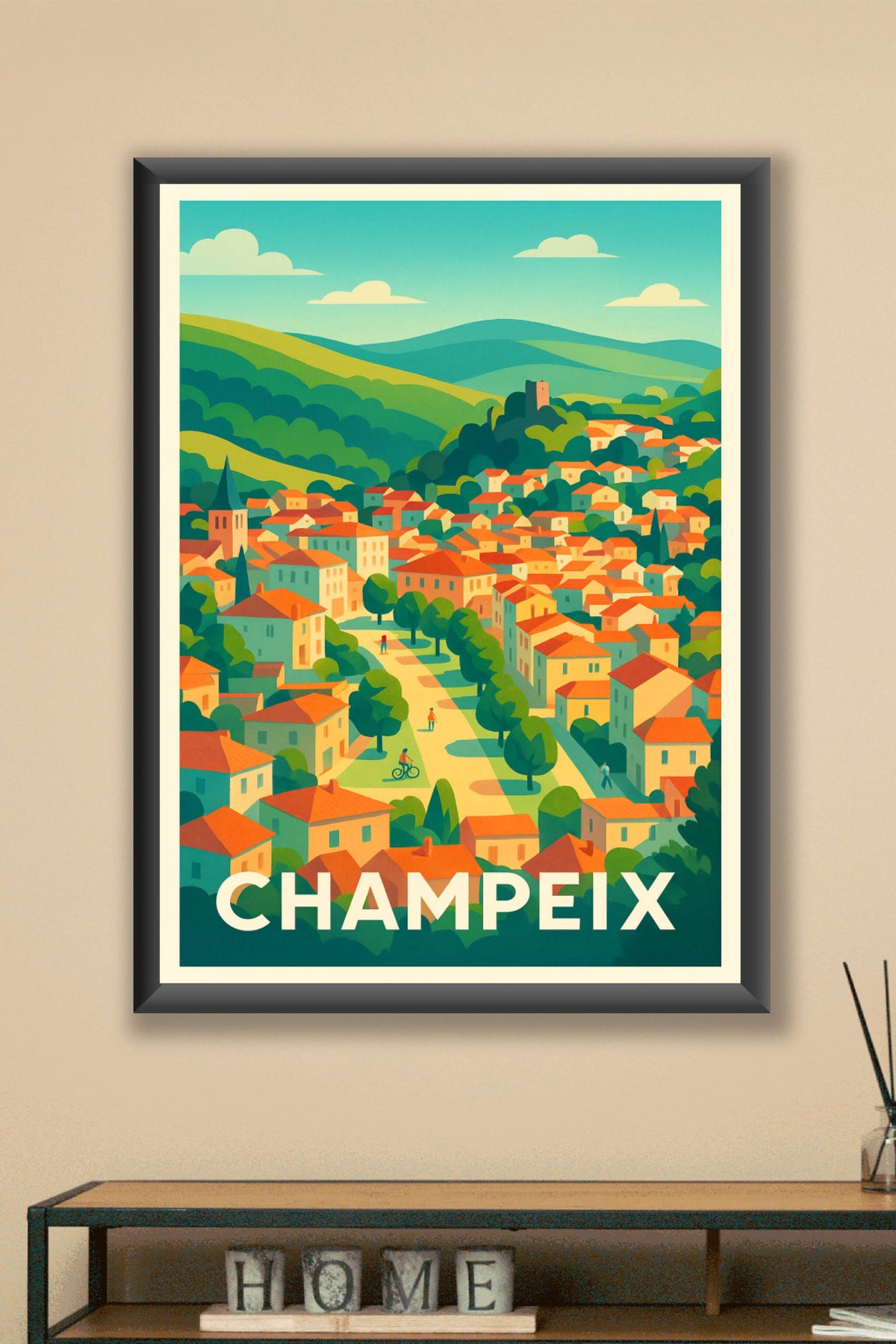 Affiche Champeix — Charmante escale au cœur de l'Auvergne · poster d'art de Champeix