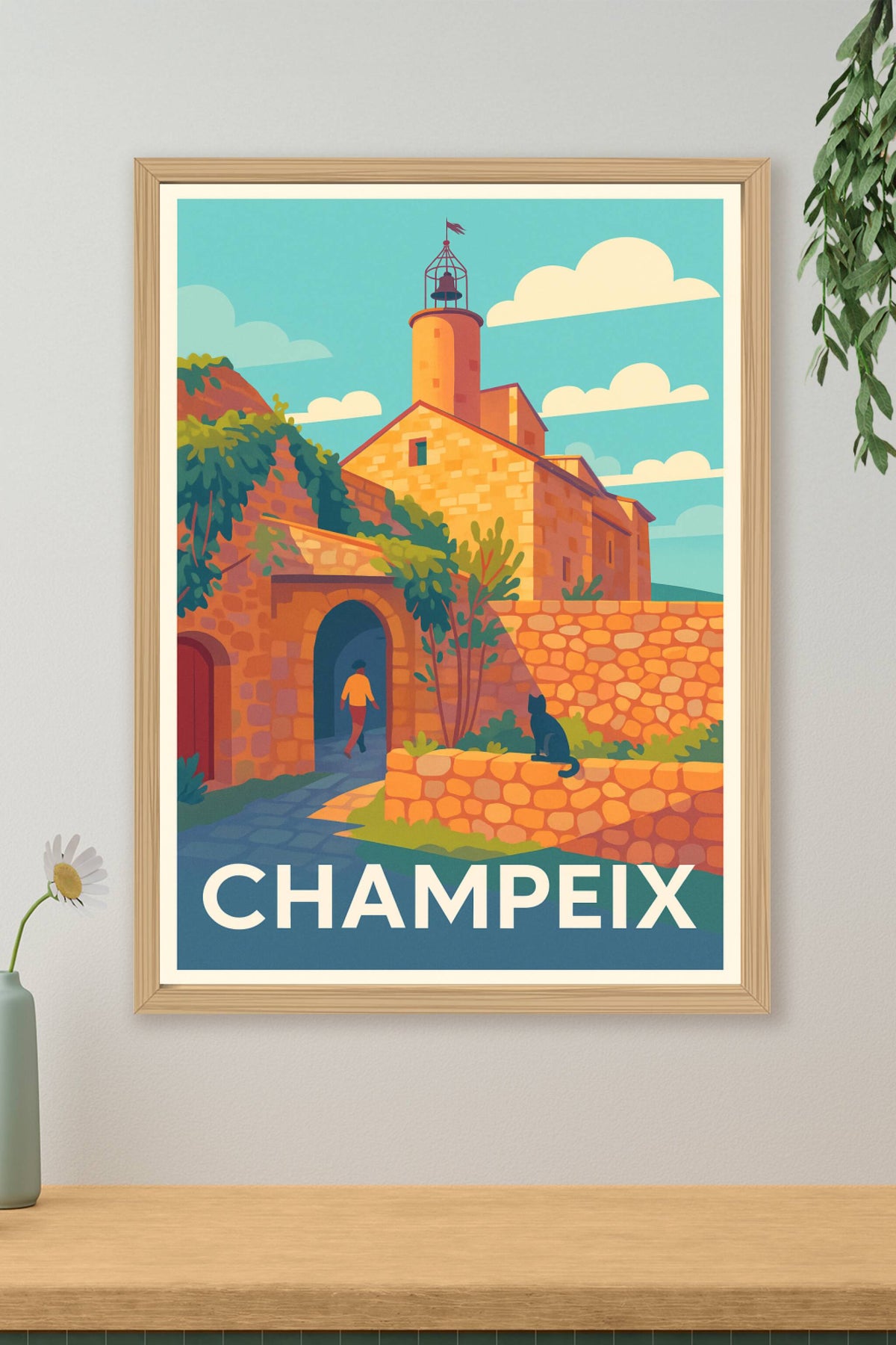Affiche Champeix — Charme médiéval et douceur de vivre · poster d'art de Champeix