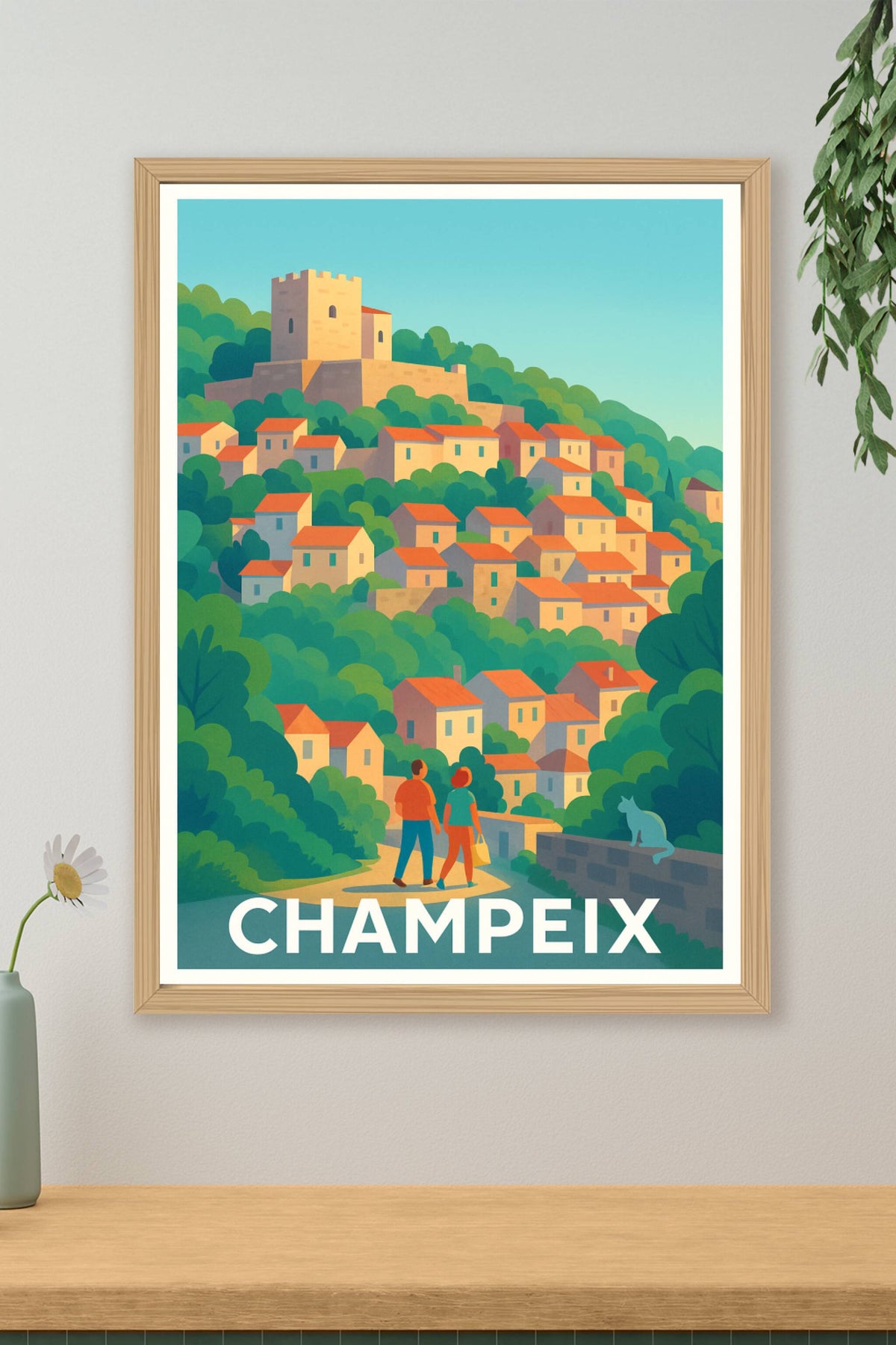 Affiche Champeix — Promenade au cœur du village historique · poster d'art de Champeix