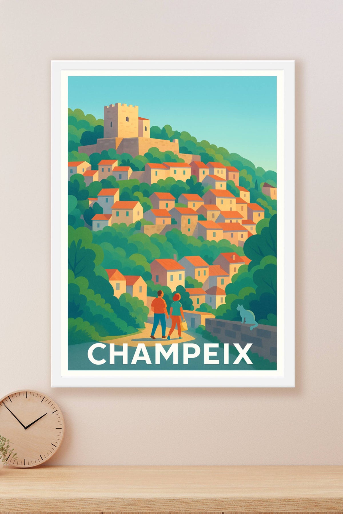 Affiche Champeix — Promenade au cœur du village historique · poster d'art de Champeix