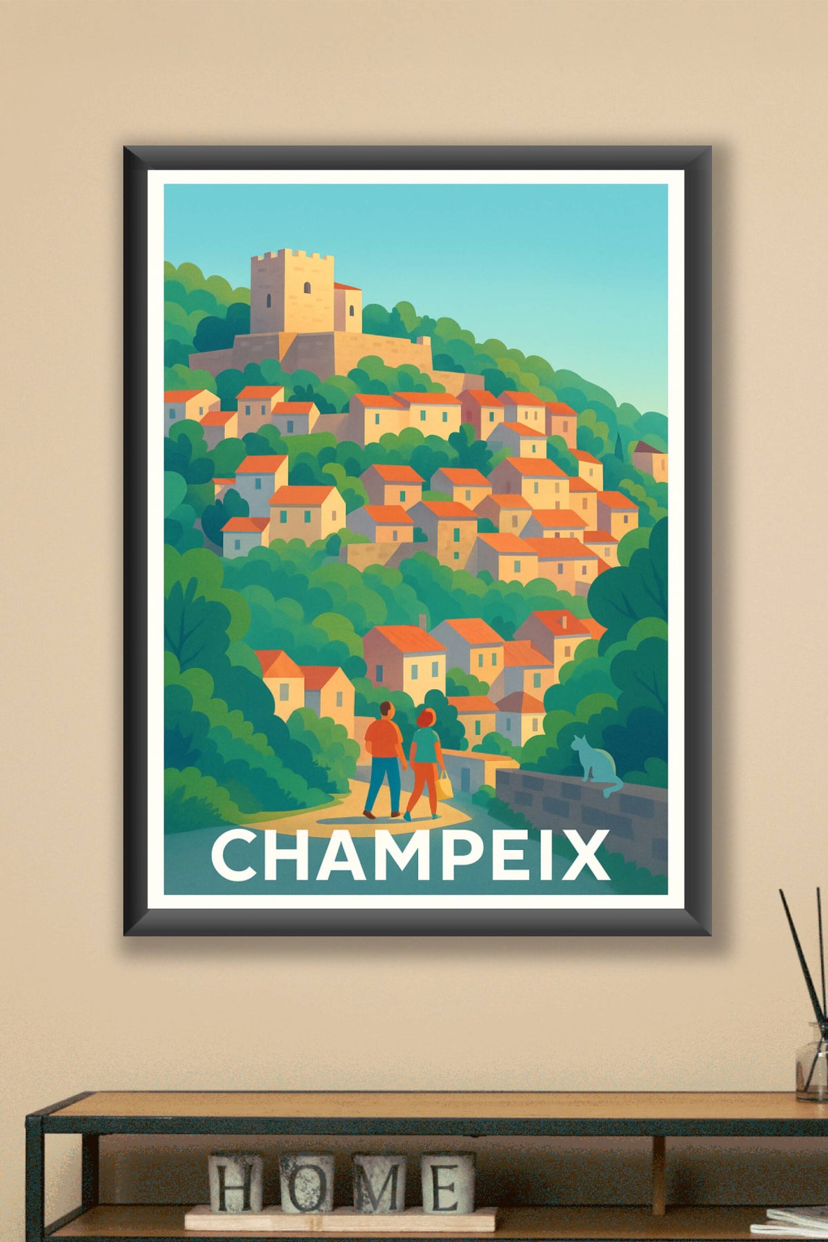 Affiche Champeix — Promenade au cœur du village historique · poster d'art de Champeix
