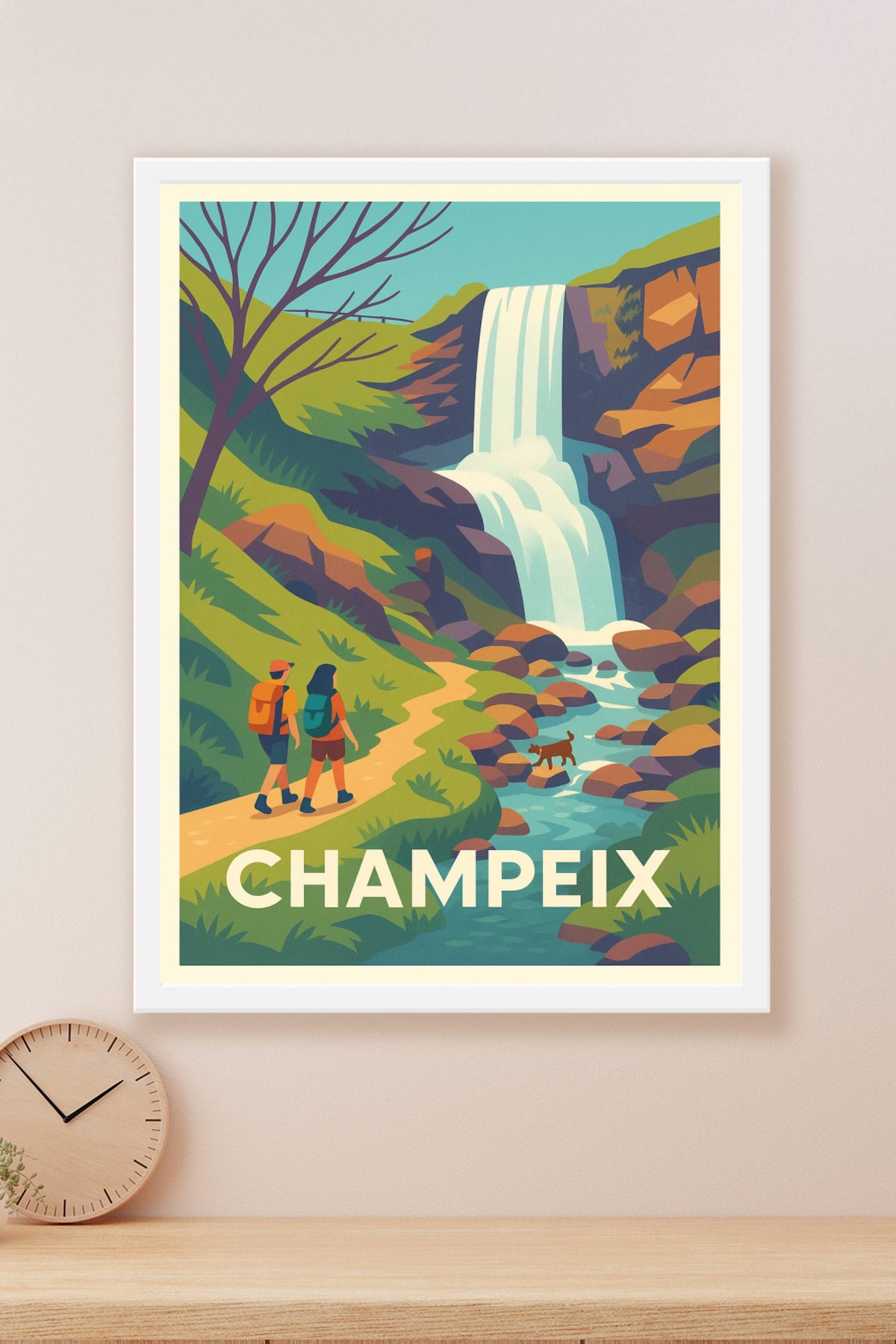 Affiche Champeix — Escapade nature et cascade rafraîchissante · poster d'art de Champeix