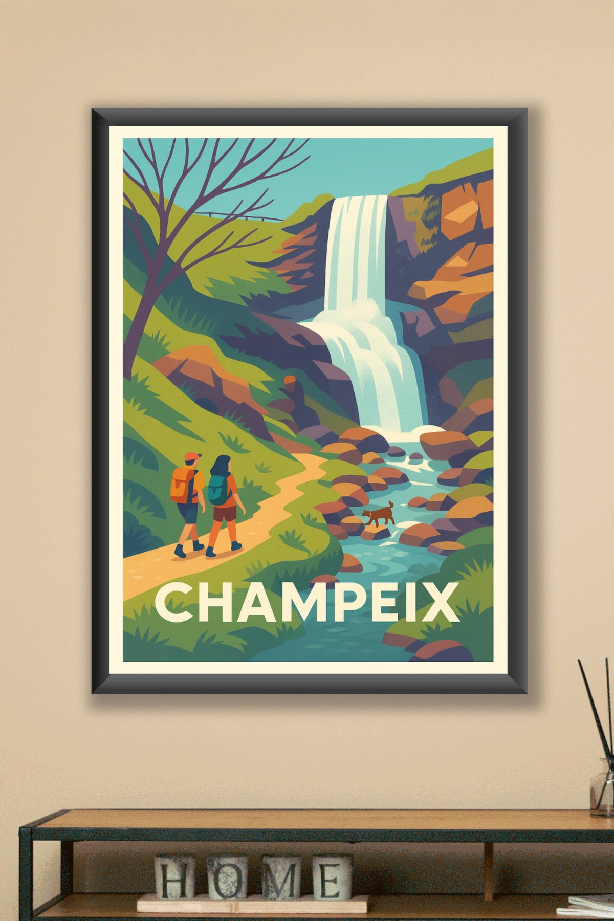 Affiche Champeix — Escapade nature et cascade rafraîchissante · poster d'art de Champeix