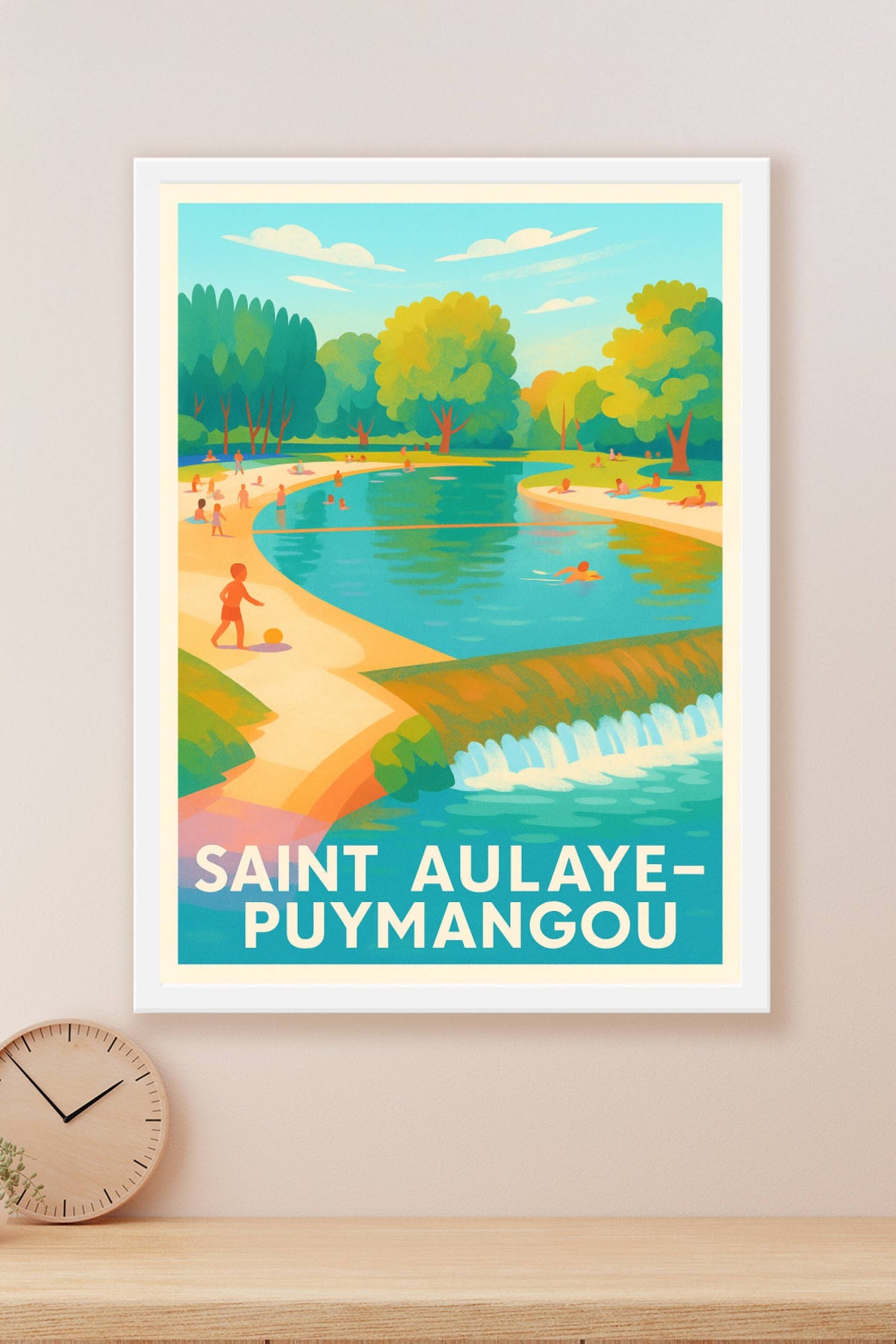 Affiche Saint Aulaye-Puymangou — Évasion et détente au bord de l'eau · poster d'art de Saint Aulaye-Puymangou