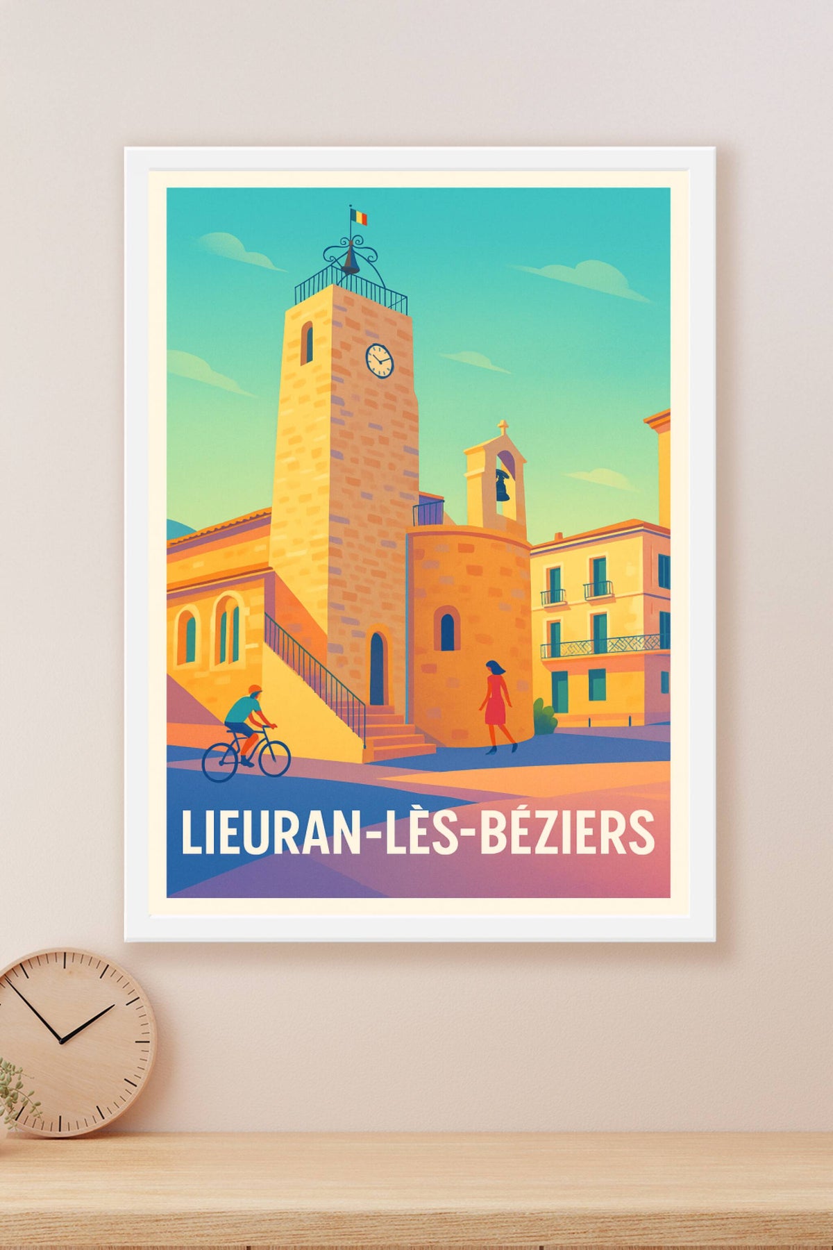 Affiche Lieuran-lès-Béziers — Charme Provençal intemporel · poster d'art de Lieuran-lès-Béziers