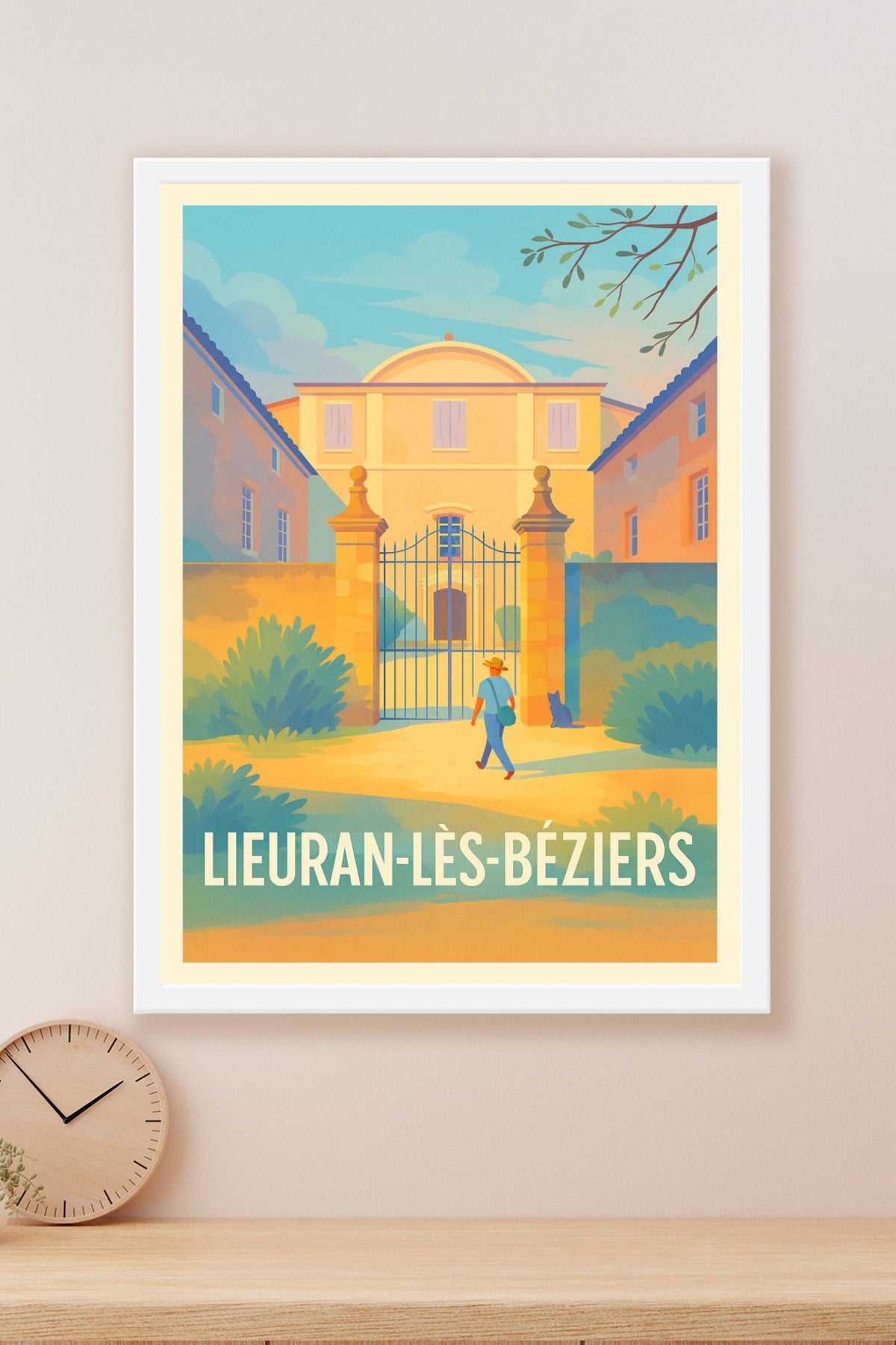 Affiche Lieuran-lès-Béziers — L'élégance du Sud en toute sérénité · poster d'art de Lieuran-lès-Béziers